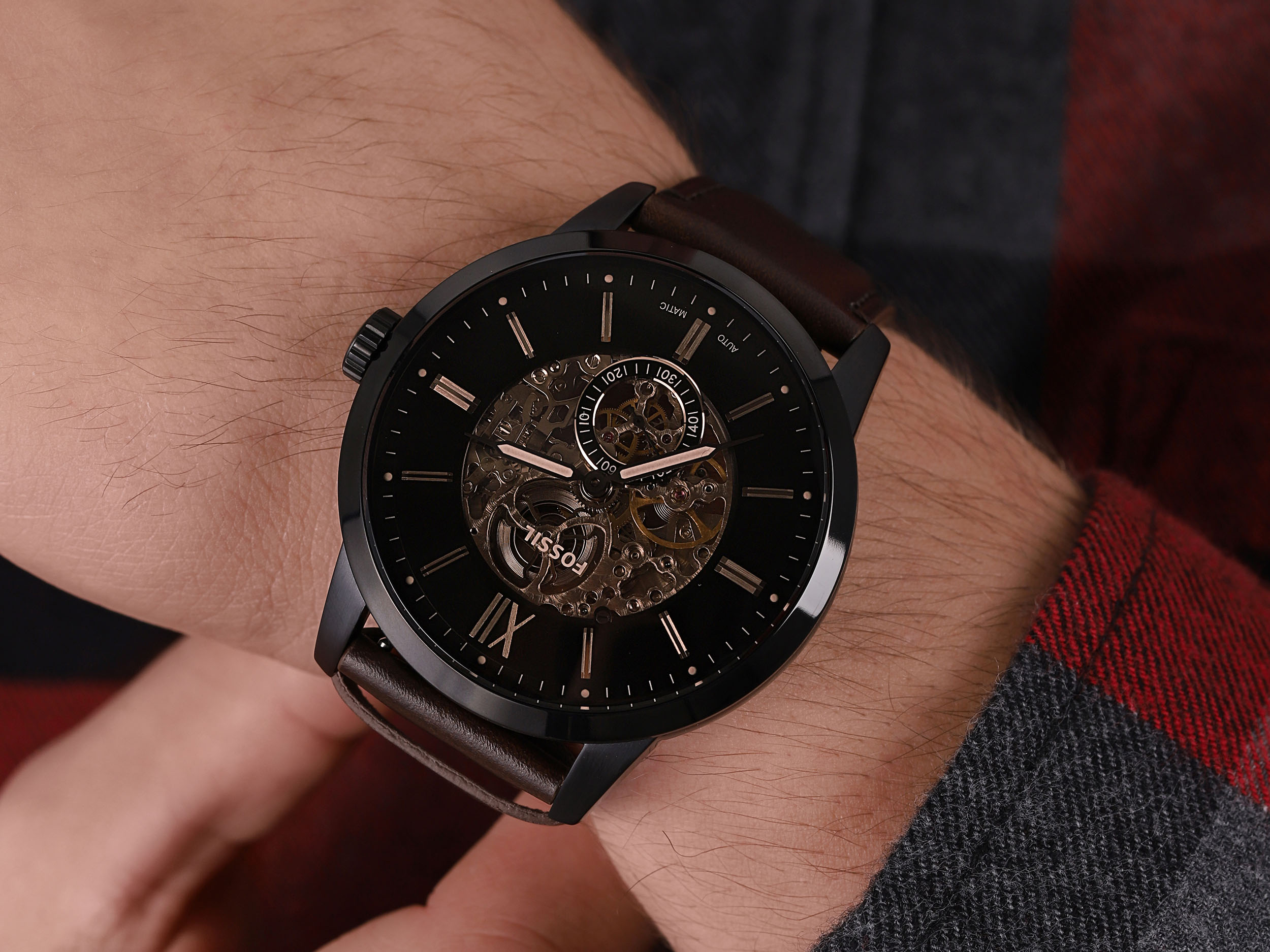 Fossil ME3155 zegarek czarny fashion/modowy Townsman pasek - miniatura 5