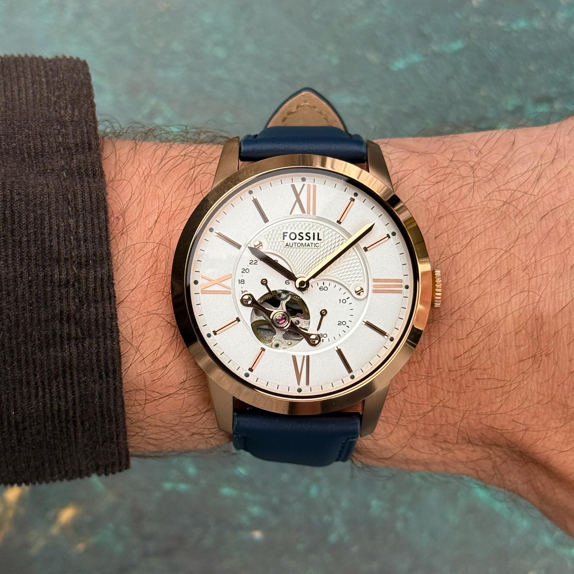 Fossil ME3171 zegarek różowe złoto klasyczny Townsman pasek - miniatura 8