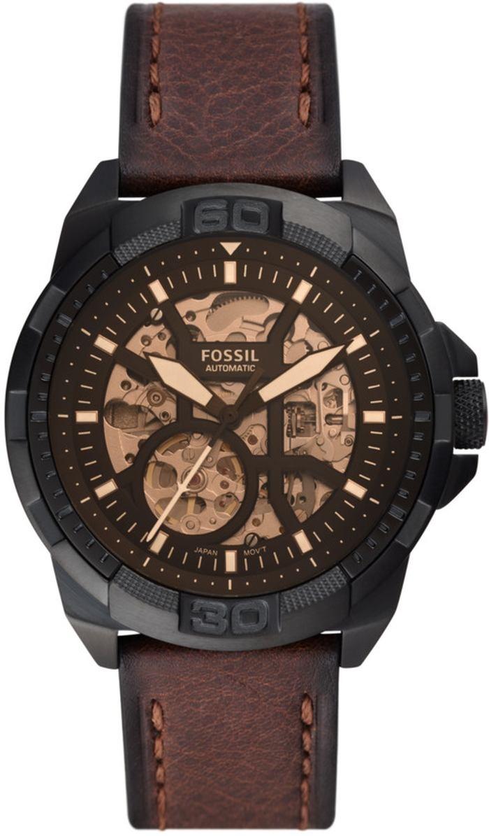 BRONSON AUTOMATIC Brown LiteHide™ Leather Strap 44mm Fossil ME3219 
