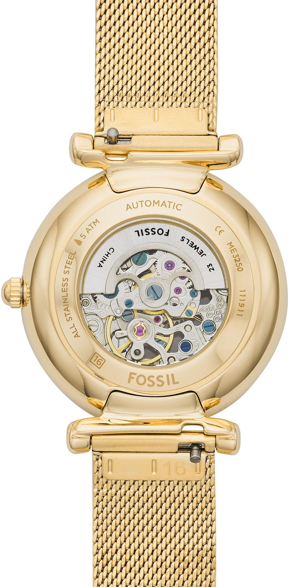 Fossil ME3250 CARLIE Gold Stainless Steel 35mm Damskie klasyczny zegarek złoty - miniatura 7