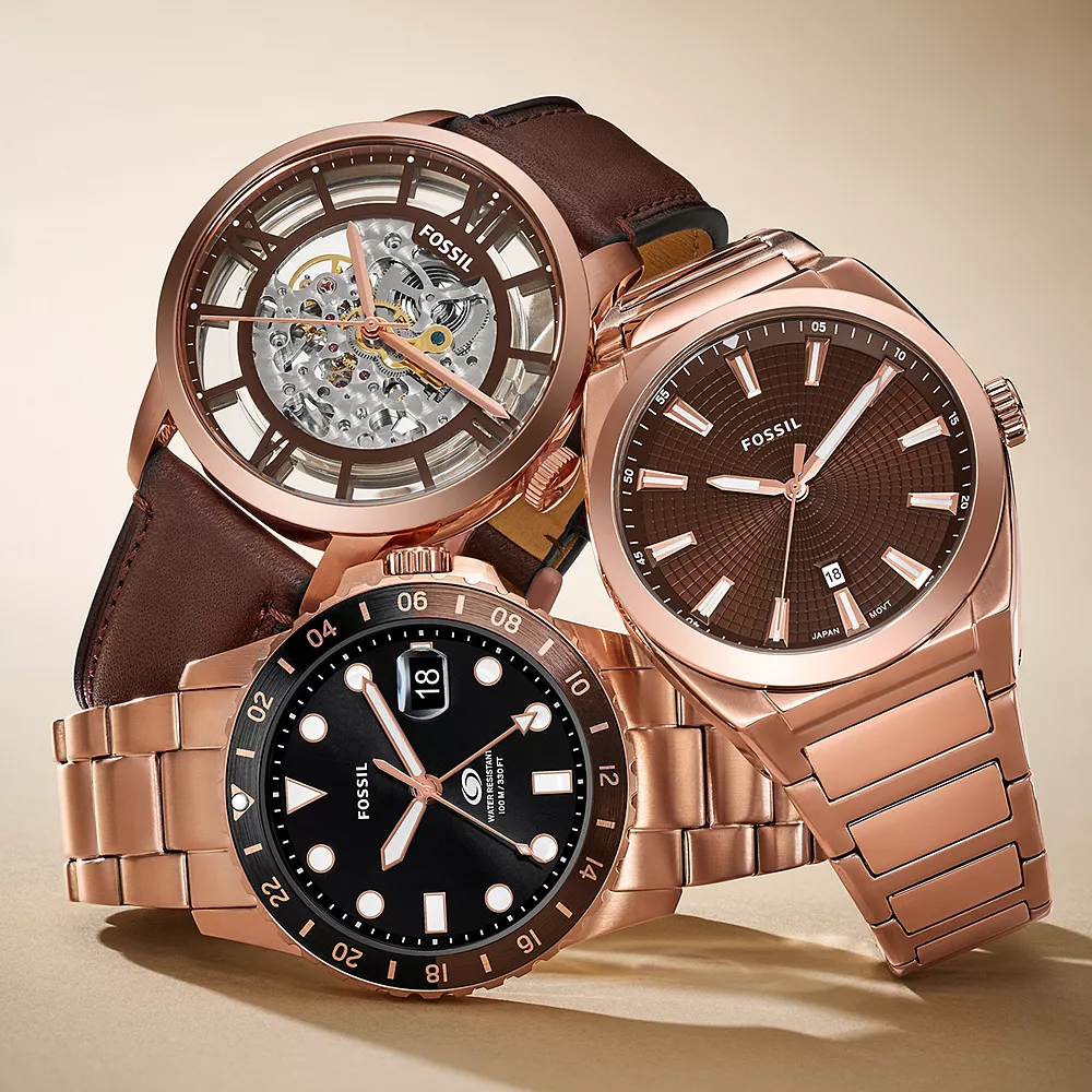 Fossil ME3259 zegarek różowe złoto klasyczny Townsman pasek - miniatura 9