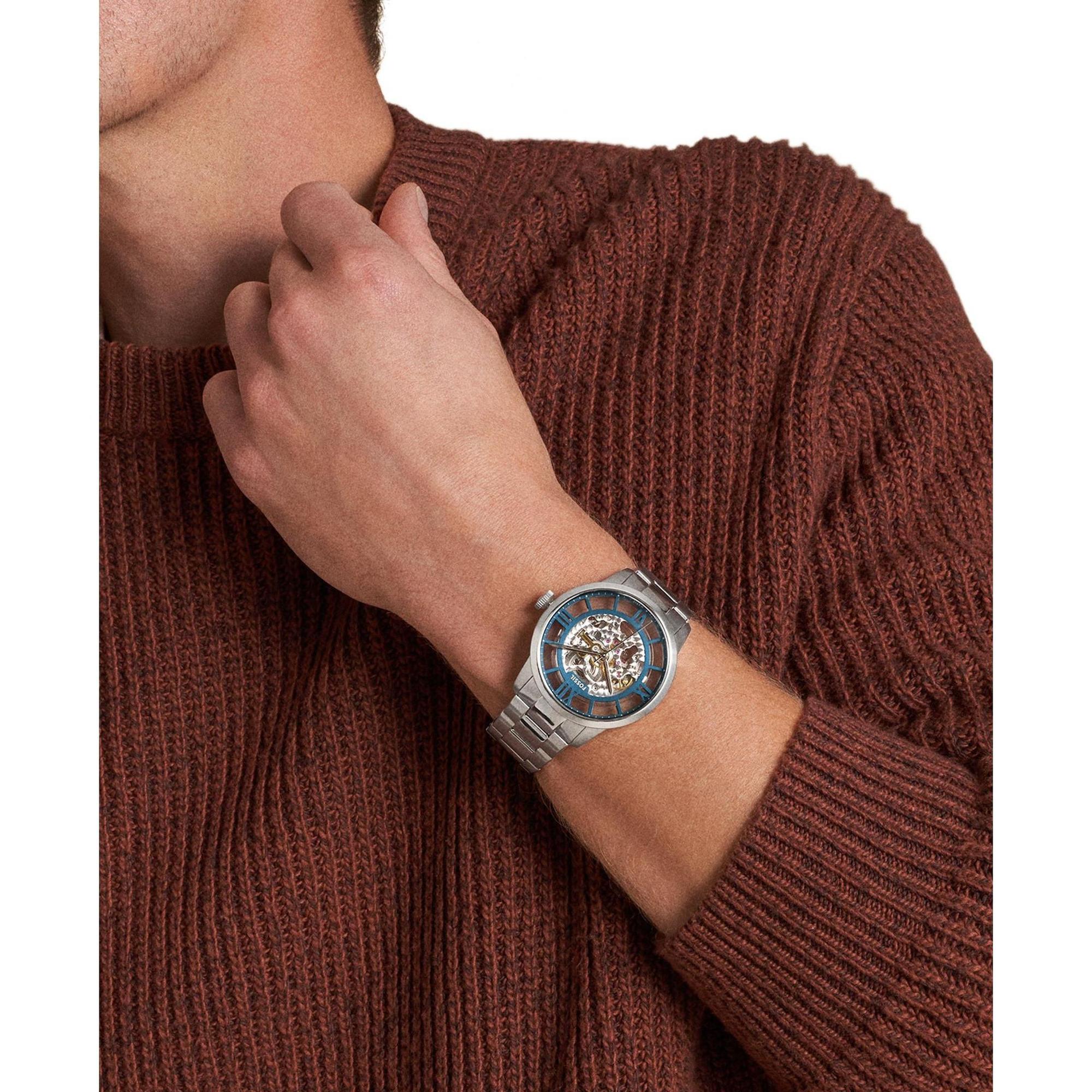 Fossil ME3260 zegarek srebrny klasyczny Townsman bransoleta - miniatura 8