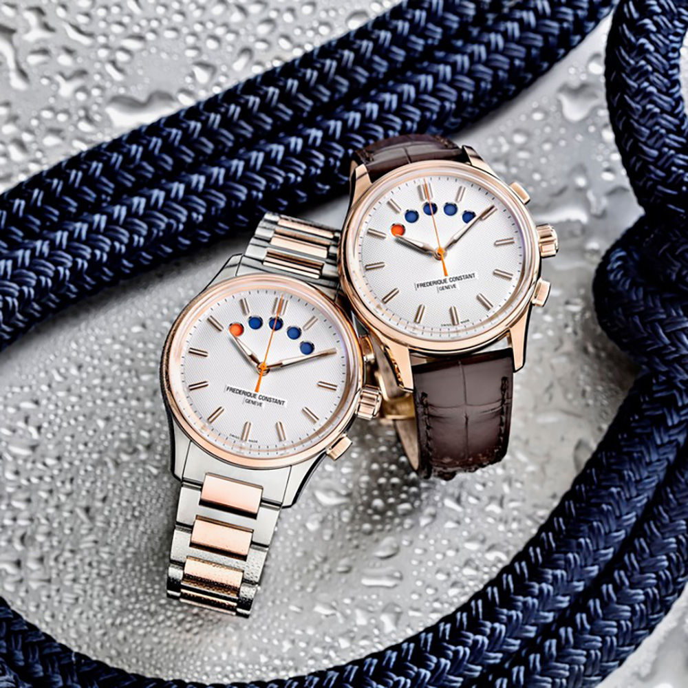 Frederique Constant FC-380VT4H2B zegarek srebrny klasyczny Yacht Timer bransoleta - miniatura 4