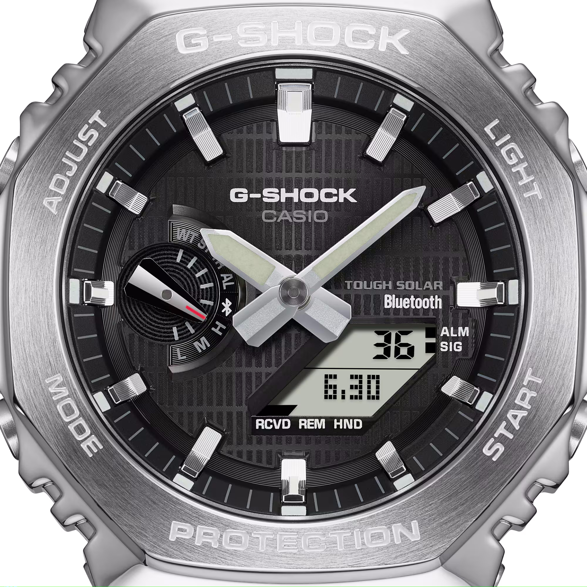 G-SHOCK GBM-2100-1AER zegarek srebrny sportowy G-SHOCK Original pasek