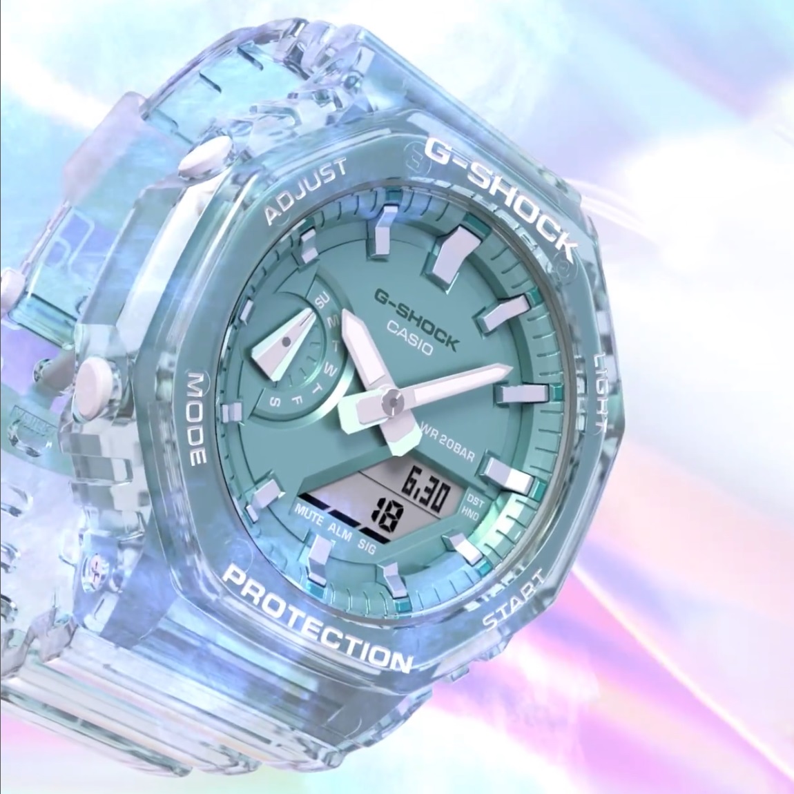 G-SHOCK GMA-S2100SK-2AER Tiffany Blue G-SHOCK S-Series sportowy zegarek niebieski - miniatura 6