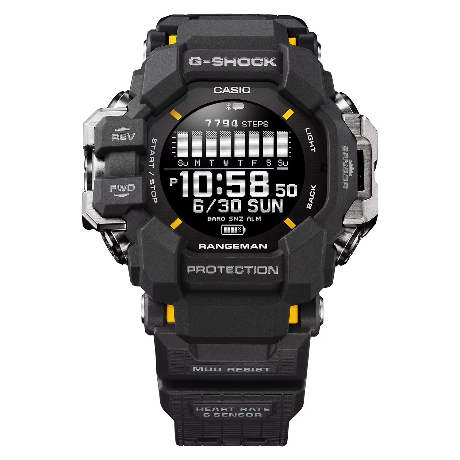 G-SHOCK GPR-H1000-1ER G-SHOCK Master of G sportowy zegarek żółty - miniatura 2