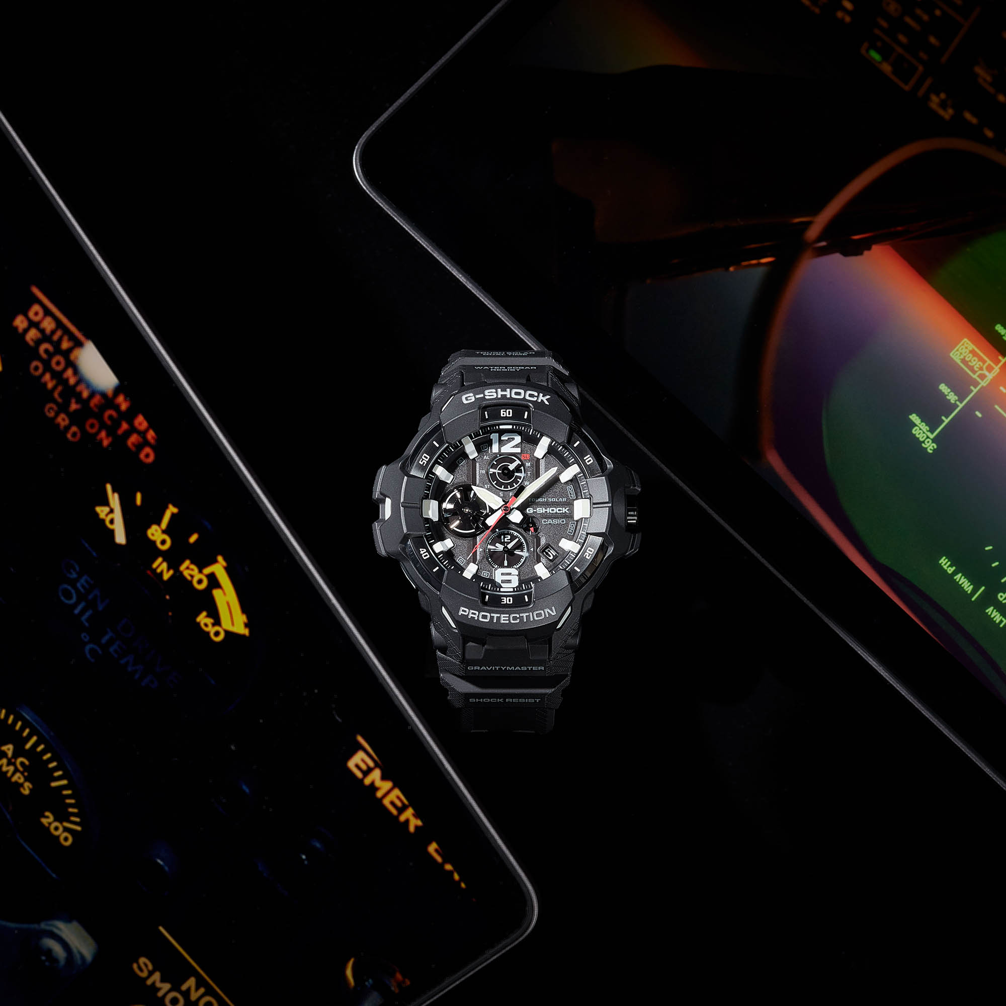 G-SHOCK GR-B300-1AER GRAVITYMASTER TOUGH SOLAR BLUETOOTH G-SHOCK Master of G sportowy zegarek czarny
