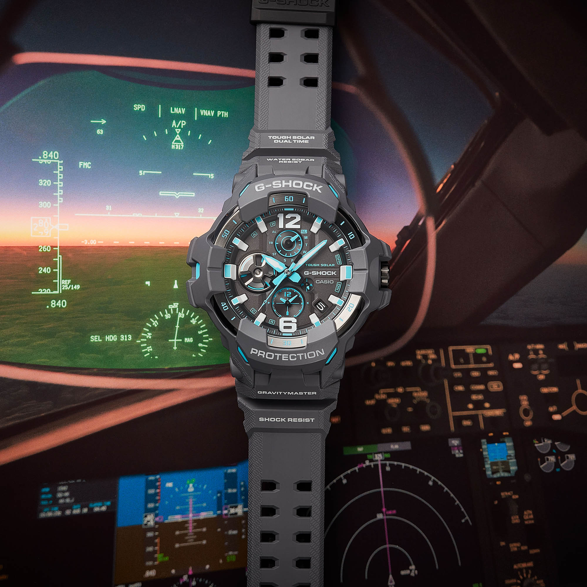 G-SHOCK GR-B300-8A2ER zegarek szary sportowy G-SHOCK Master of G pasek