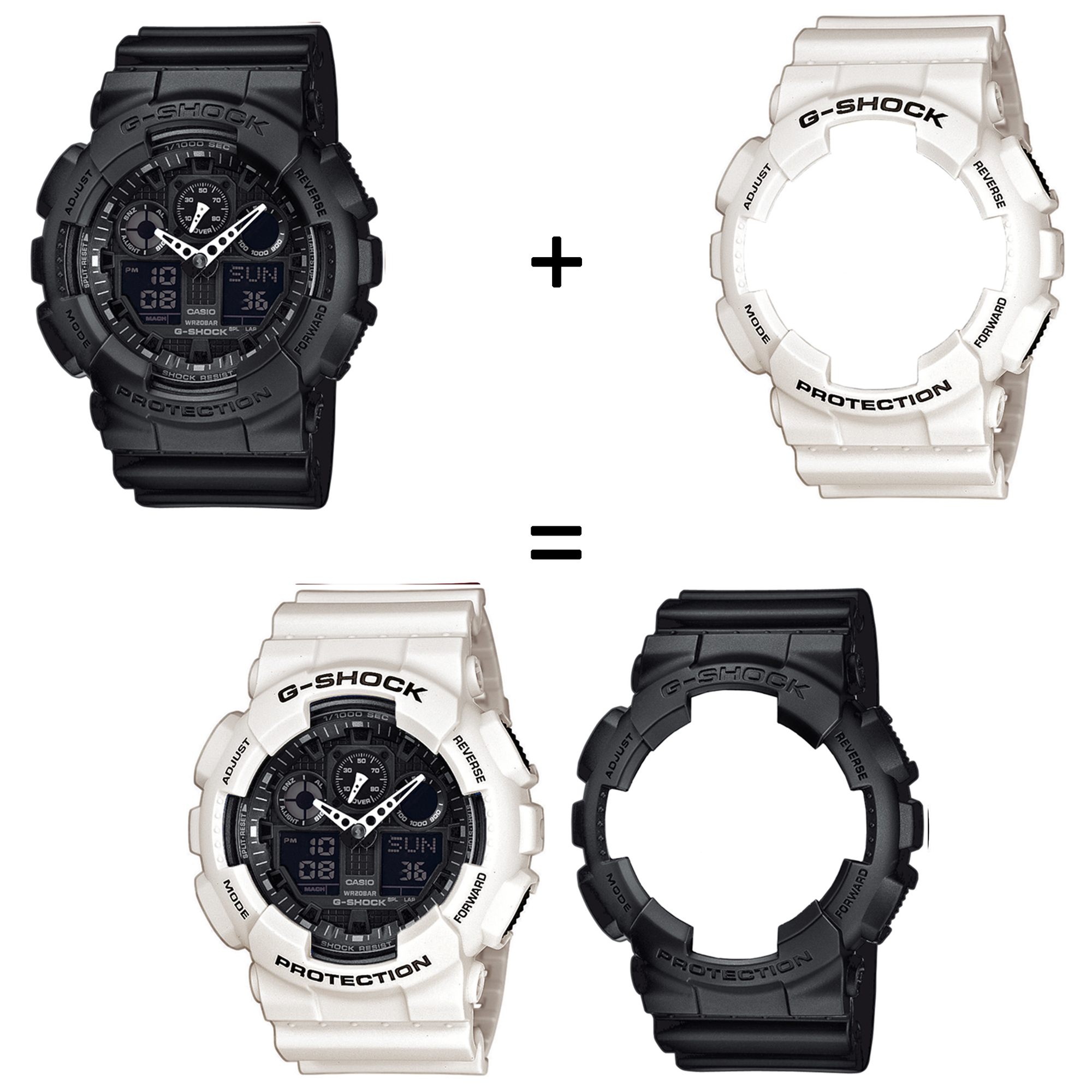 G-SHOCK SET GA-100-1A1ER + BEZEL 10395292 + PASEK 10395227 męski zegarek G-SHOCK Original pasek - miniatura 3
