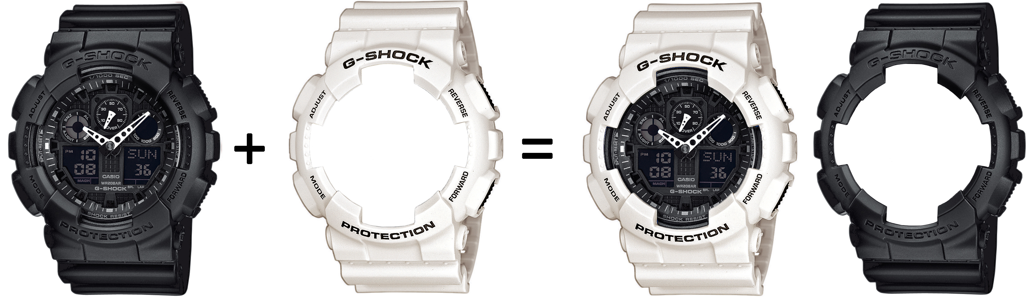 G-SHOCK SET GA-100-1A1ER + BEZEL 10395292 + PASEK 10395227 zegarek męski G-SHOCK Original - miniatura 2