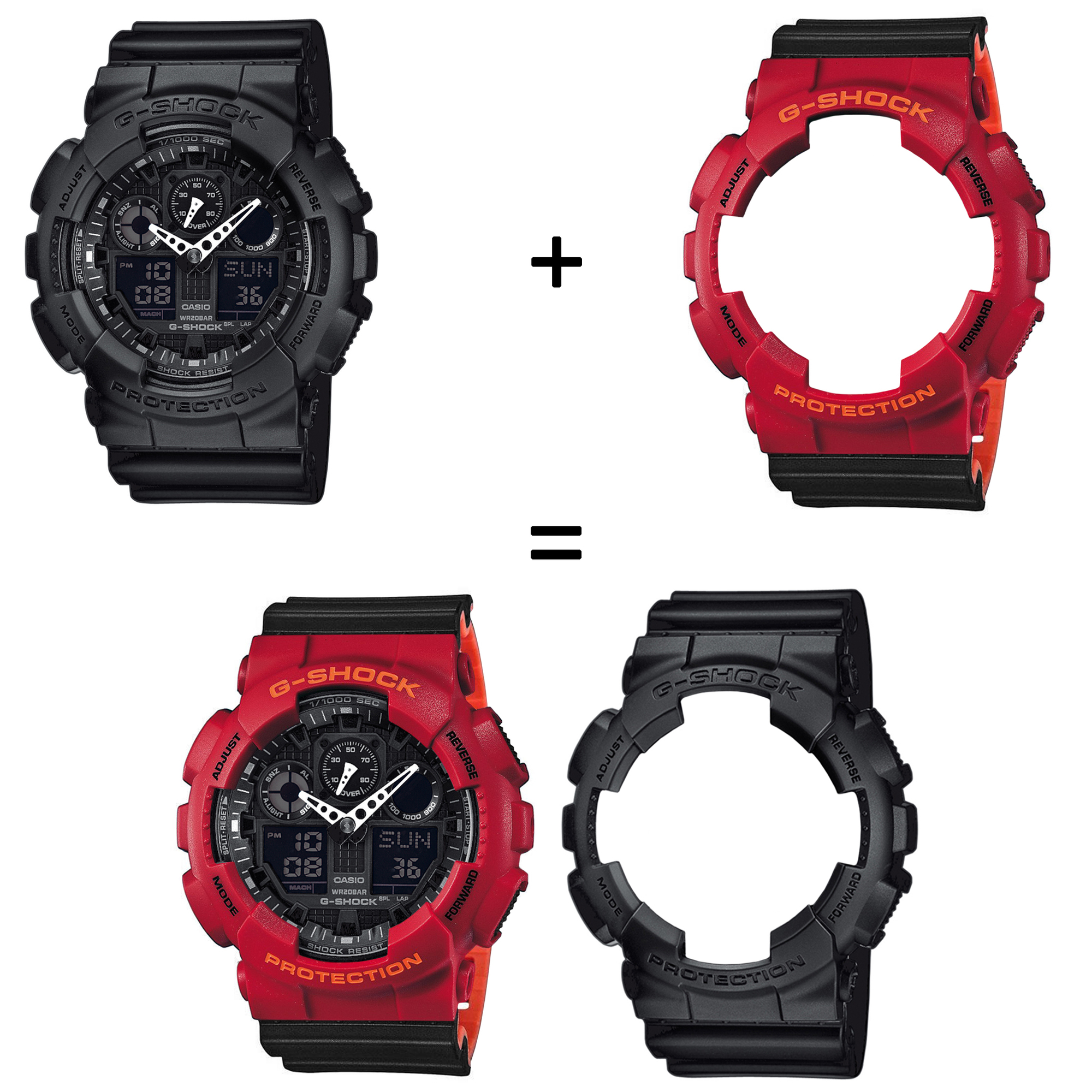 G-SHOCK SET GA-100-1A1ER + BEZEL 10441433 + PASEK 10577142 zegarek męski G-SHOCK Original - miniatura 2