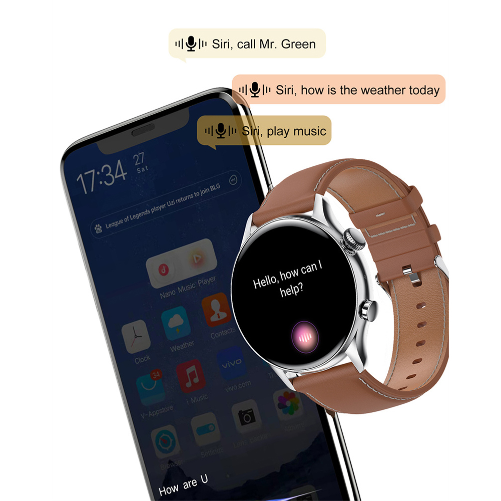 Hagen HC19111535334-SET zegarek srebrny sportowy Smartwatch pasek - miniatura 5