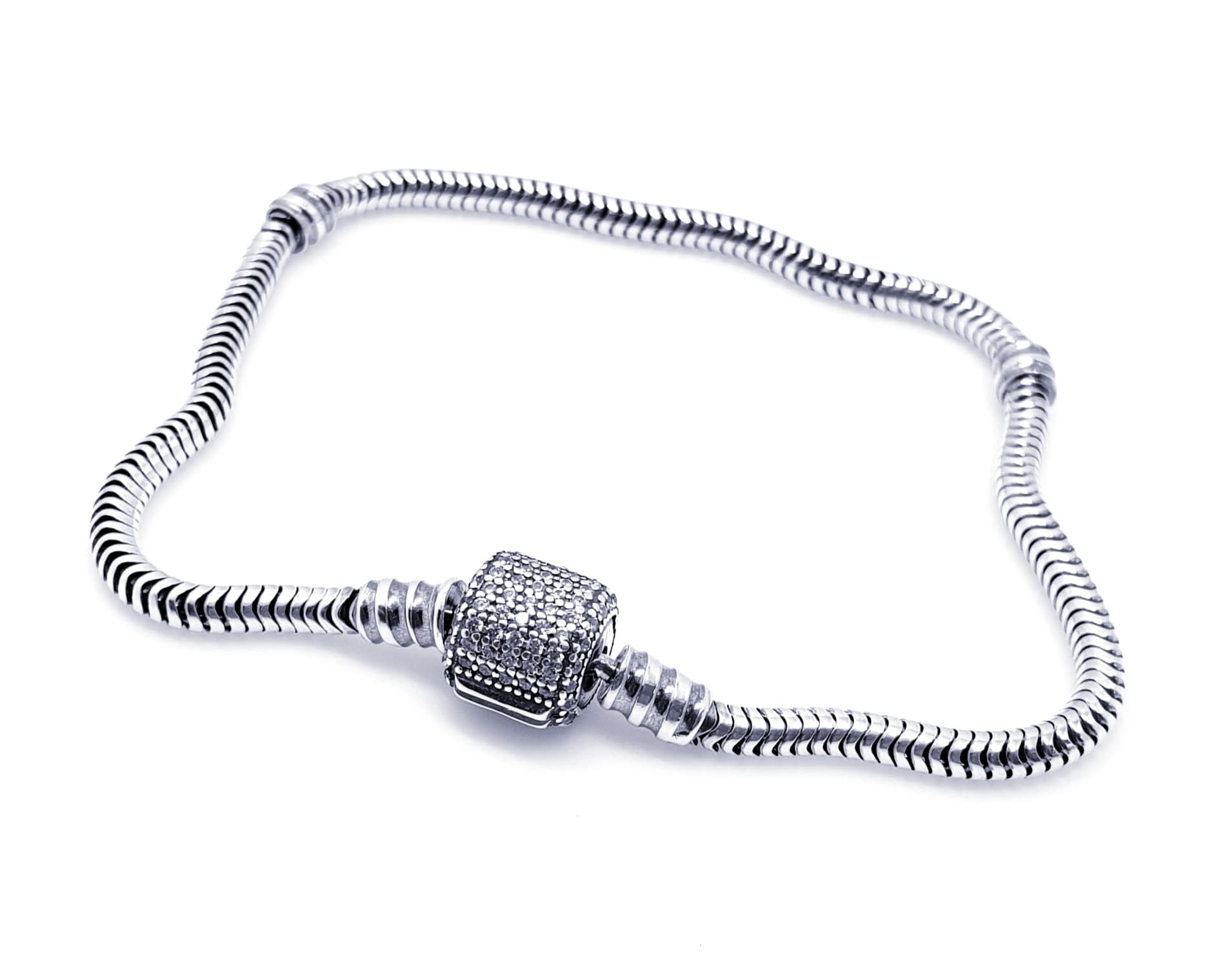 Bransoletka Modułowa - beczka z cyrkoniami Silver Top 60022ox-18 