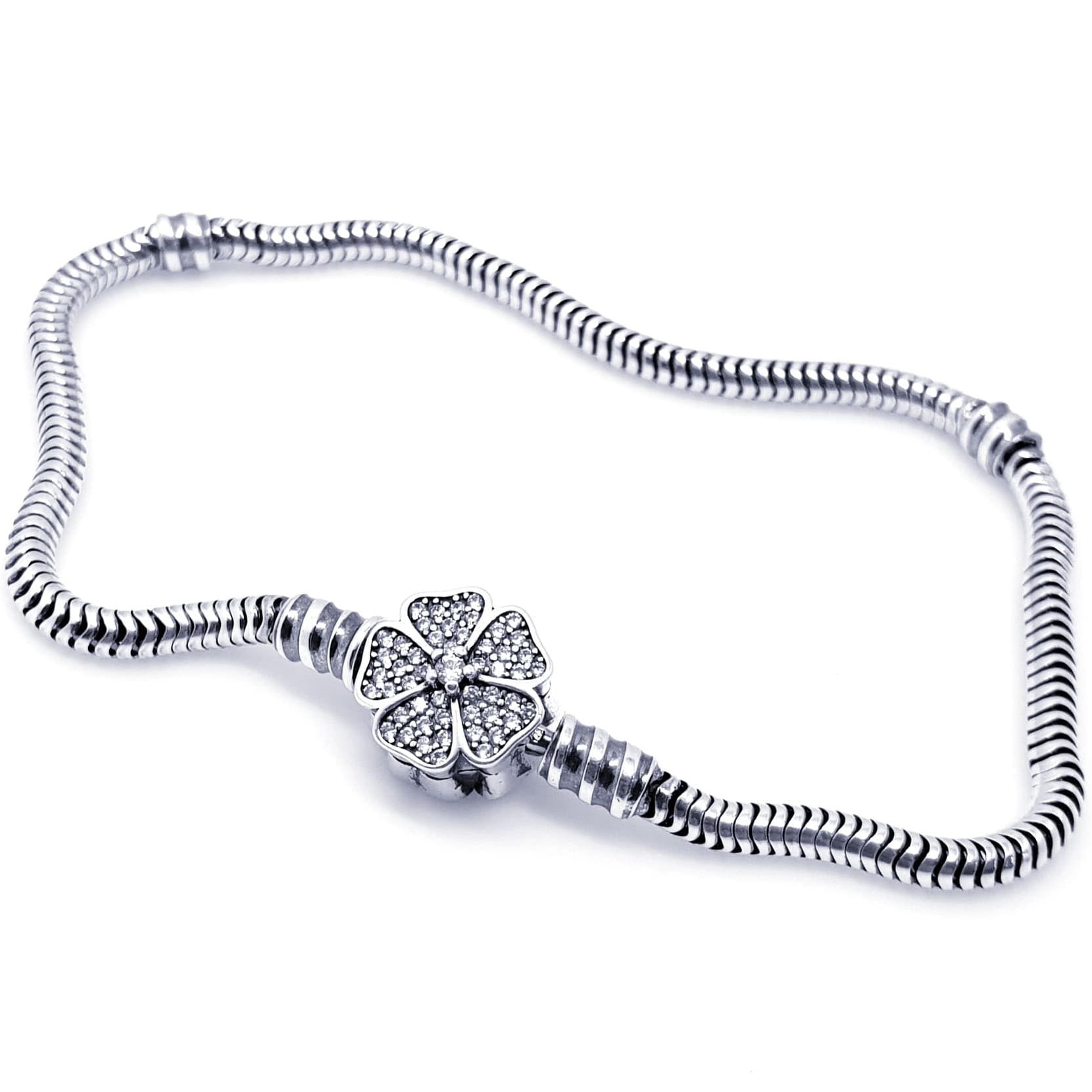 Bransoletka Modułowa - kwiatek z cyrkoniami Silver Top 60063ox-20 