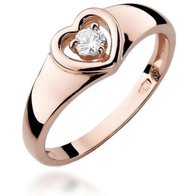 Pierścionek z różowego złota próby 585 z diamentem 0,10 ct Best Diamonds B0002-PI-AUR-DIW-04-OK 