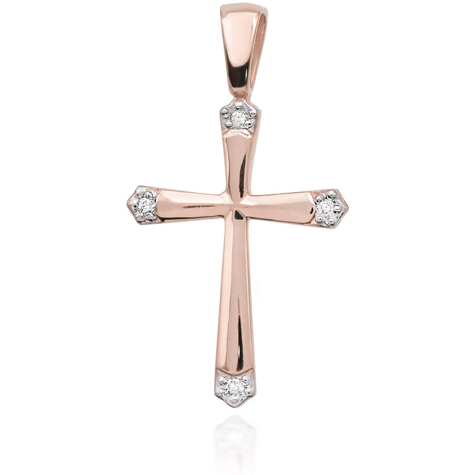 Krzyż z różowego złota próby 585 z diamentami Best Diamonds B0002-ZA-AUR-DIW-02-00 