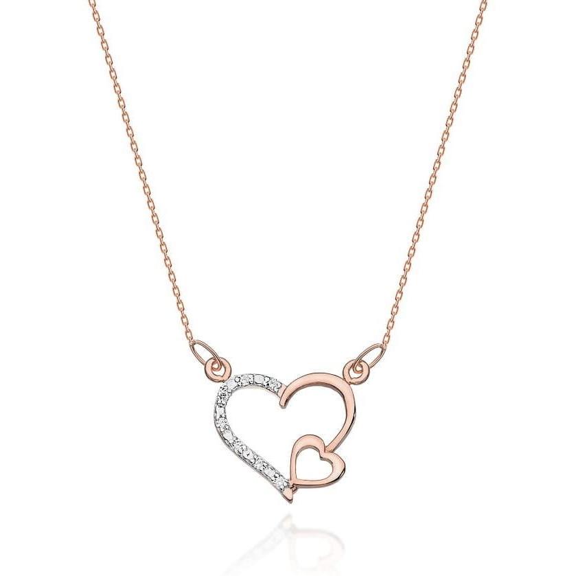 Naszyjnik z różowego złota z diamentami, próba 585 Best Diamonds B0006-NA-AUR-DIW-02-00 