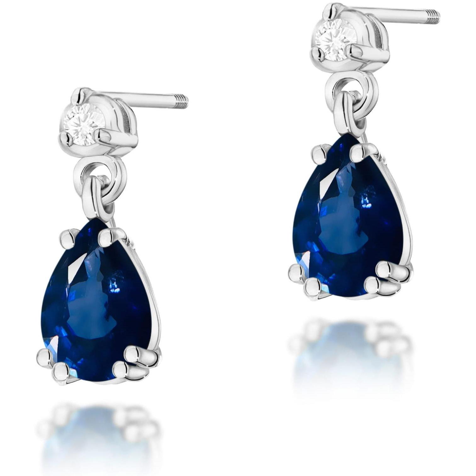 Kolczyki wiszące z białego złota z szafirami, próba 585 Best Diamonds B0012-KO-AUB-SAB-04-LE 