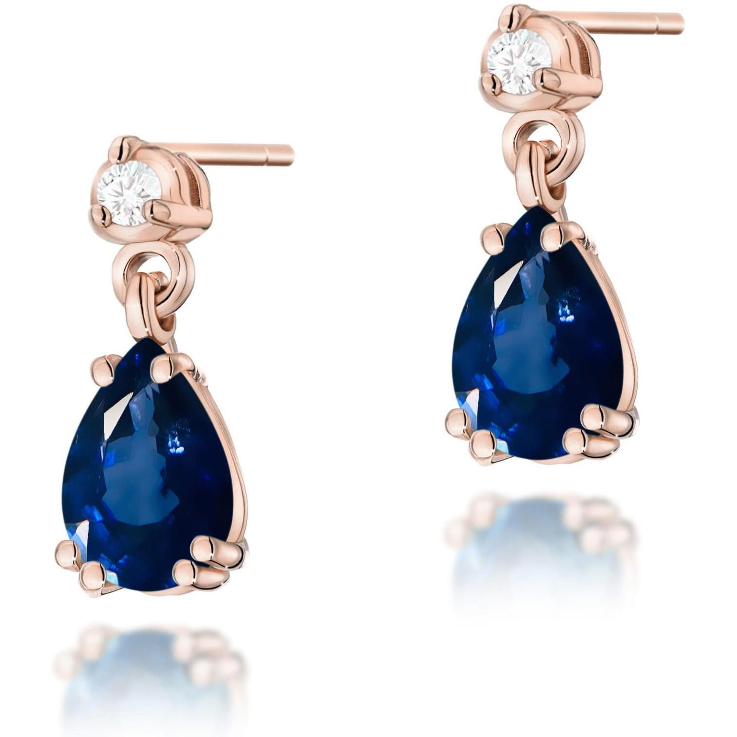 Kolczyki wiszące z różowego złota z szafirami, próba 585 Best Diamonds B0012-KO-AUR-SAB-02-LE 