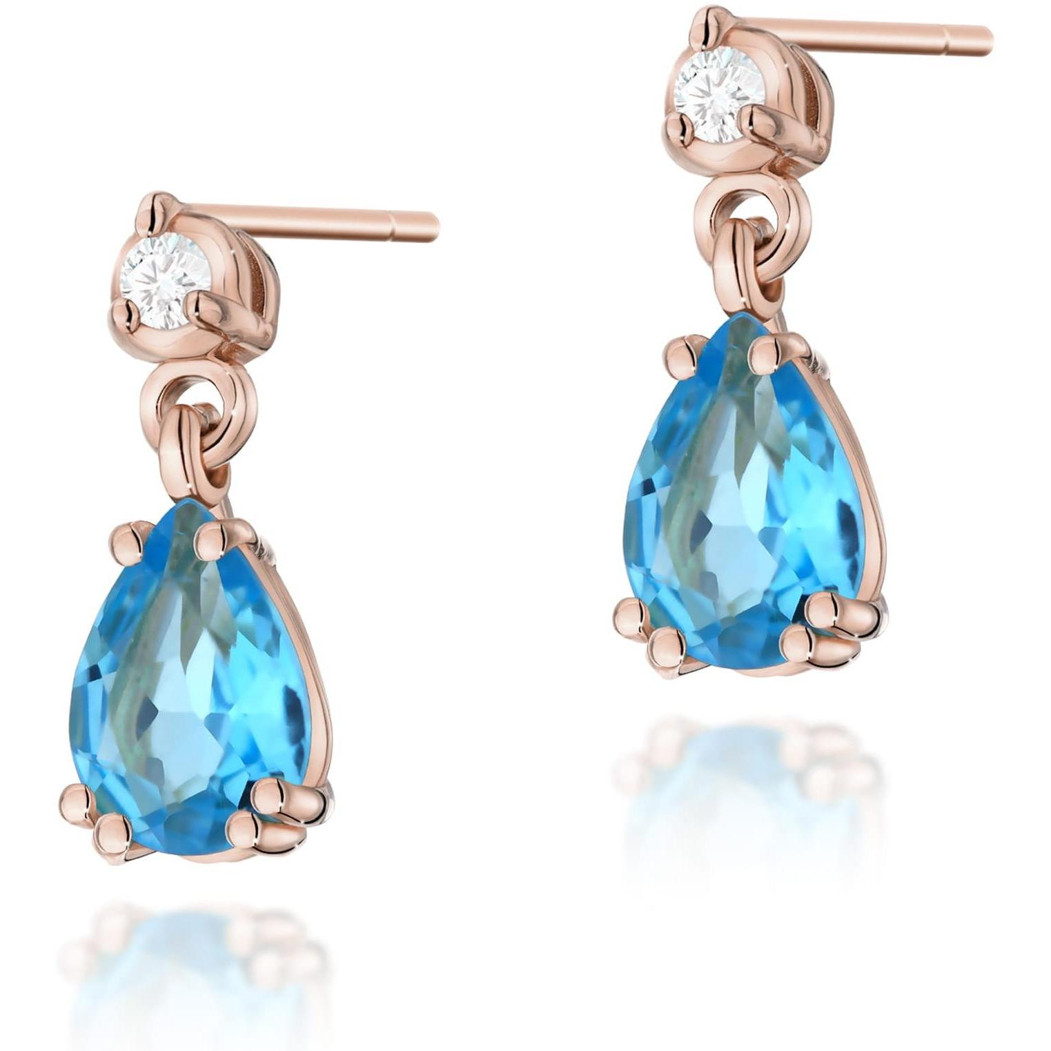 Kolczyki wiszące z różowego złota z topazami Swiss, próba 585 Best Diamonds B0012-KO-AUR-TOB-02-LE 