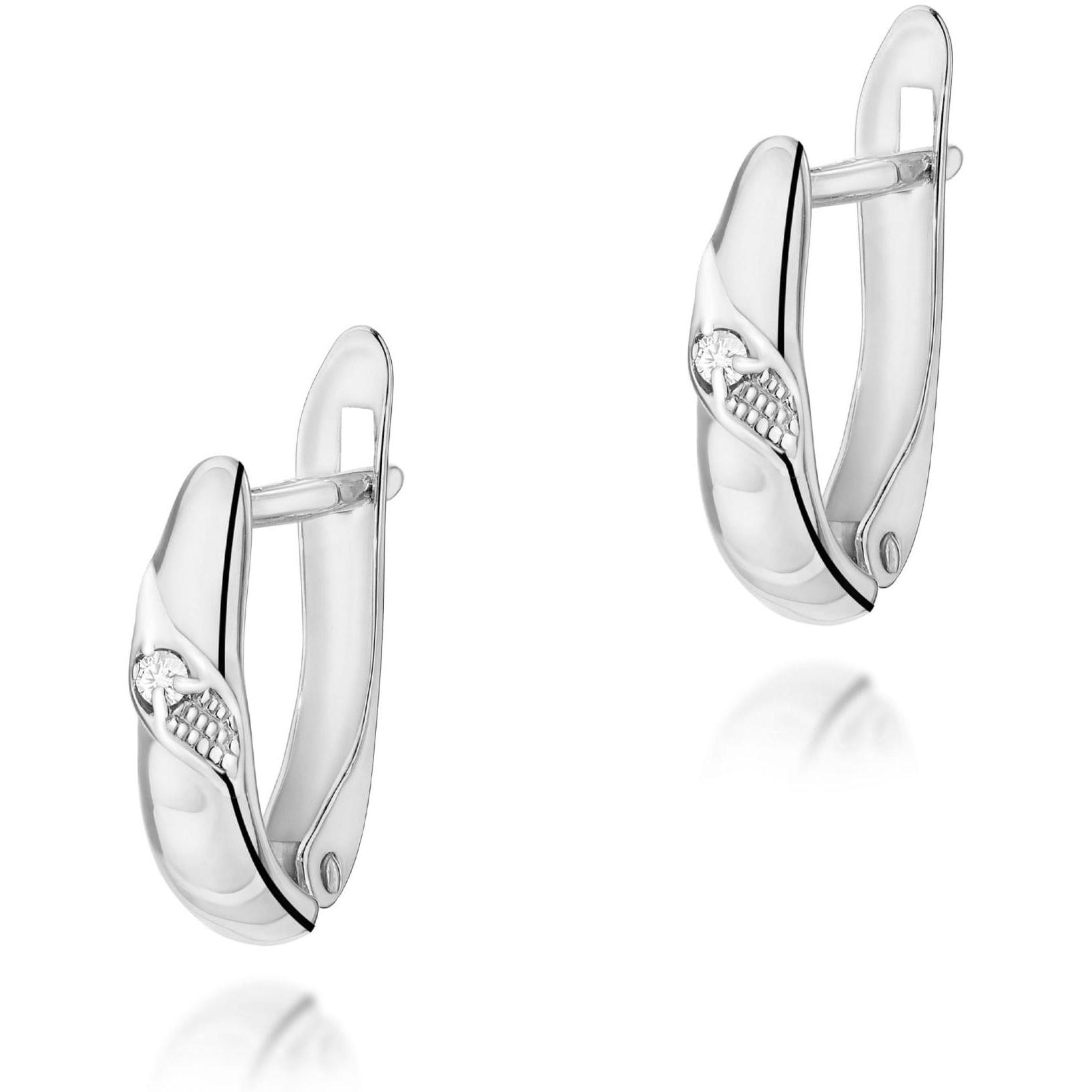 Kolczyki z białego złota z diamentami, próba 585 Best Diamonds B0024-KO-AUB-DIW-02-OK 