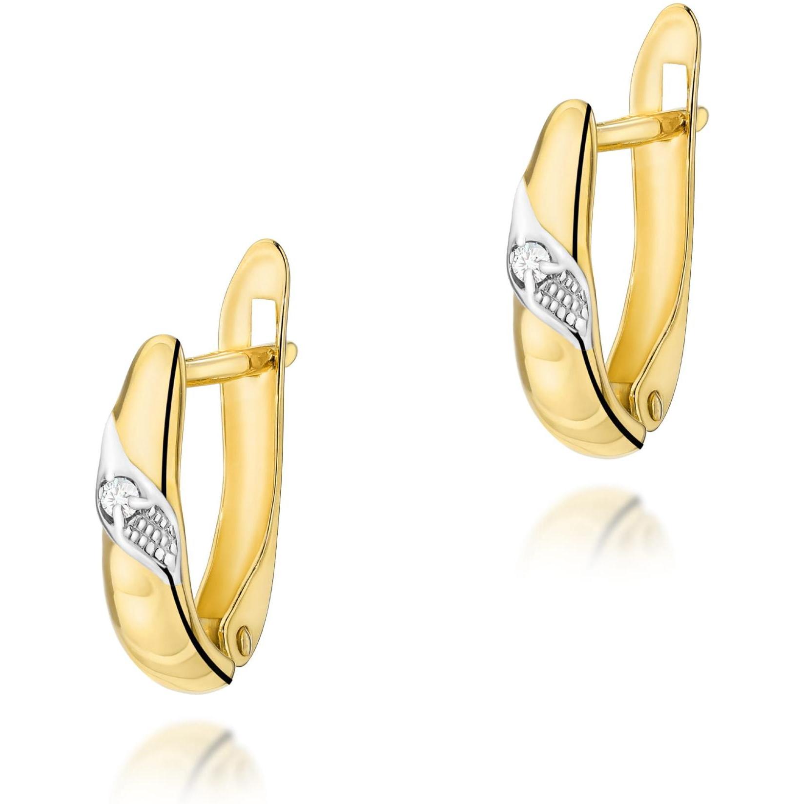 Kolczyki z żółtego złota z diamentami, próba 585 Best Diamonds B0024-KO-AUZ-DIW-02-OK 