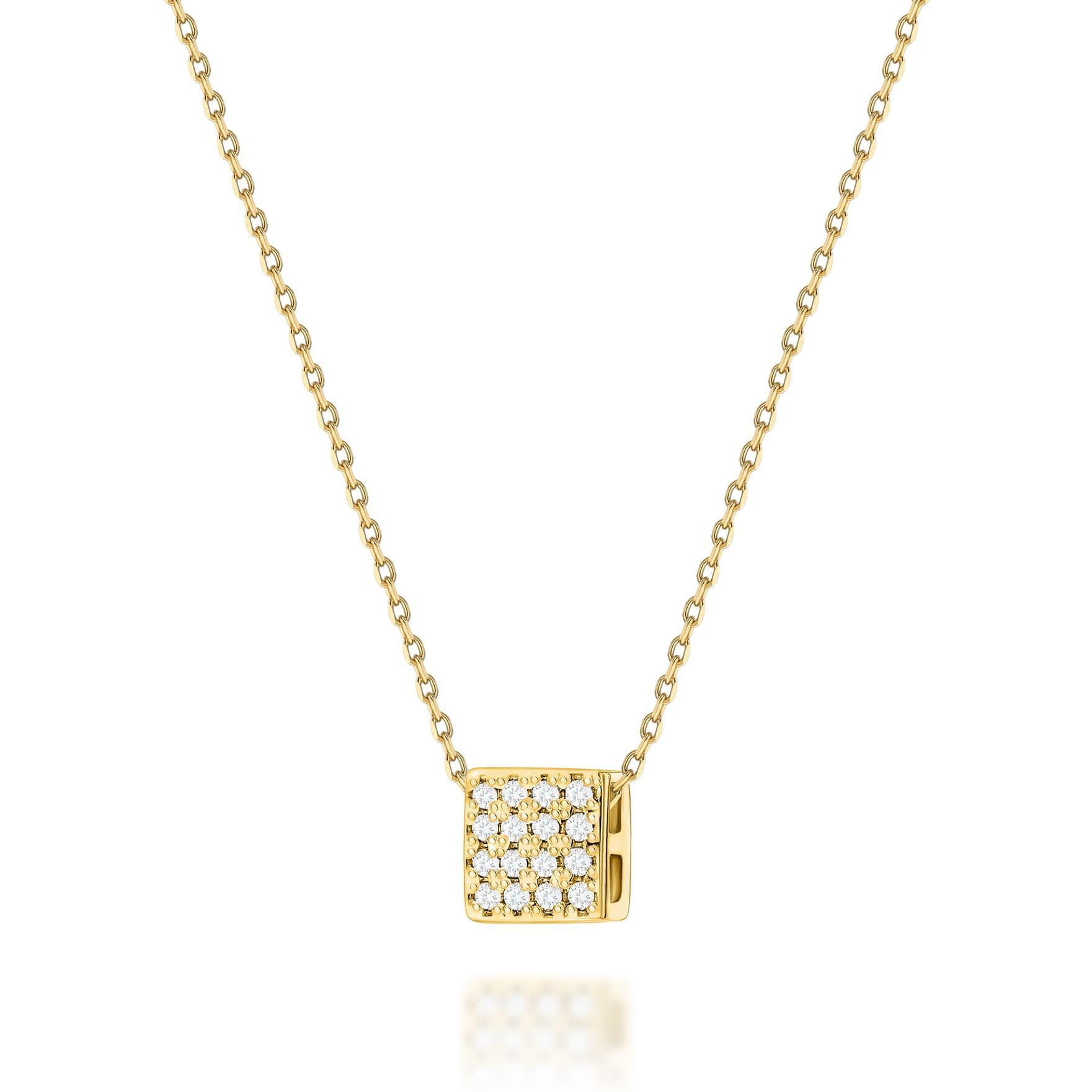 Złoty naszyjnik celebrytka z brylantami kostka Best Diamonds B0026-NA-AUZ-DIW-02-00 