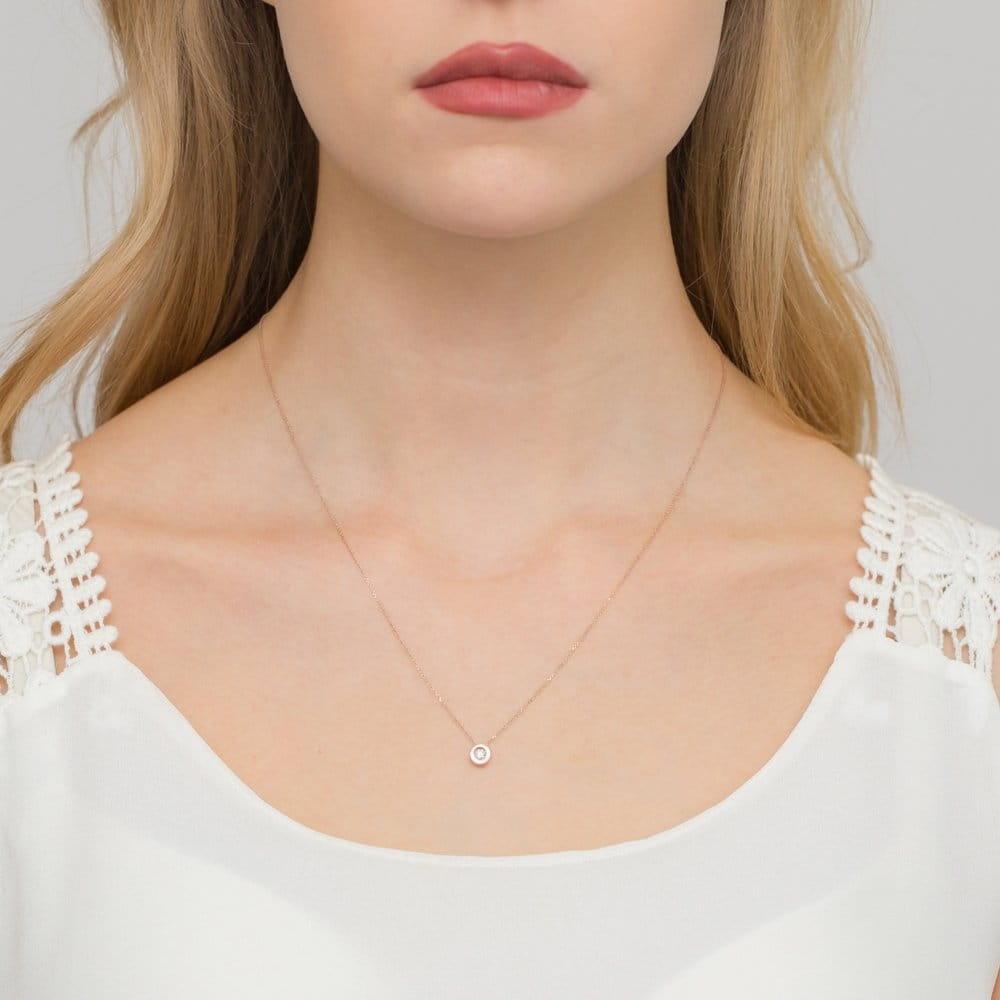 Naszyjnik z różowego złota próby 585 z diamentami Best Diamonds B0032-NA-AUR-DIW-02-00 - hover
