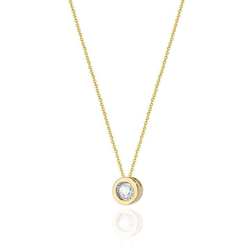 Złoty naszyjnik celebrytka z brylantem tulejka Best Diamonds B0032-NA-AUZ-DIW-02-00 