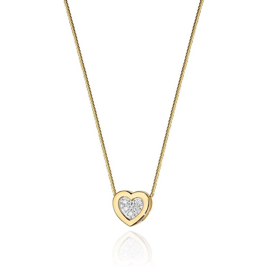 Złoty naszyjnik celebrytka z brylantami serce Best Diamonds B0036-NA-AUZ-DIW-02-00 