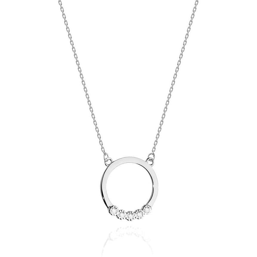 Naszyjnik celebrytka z białego złota koło z brylantami Best Diamonds B0040-NA-AUB-DIW-02-00 