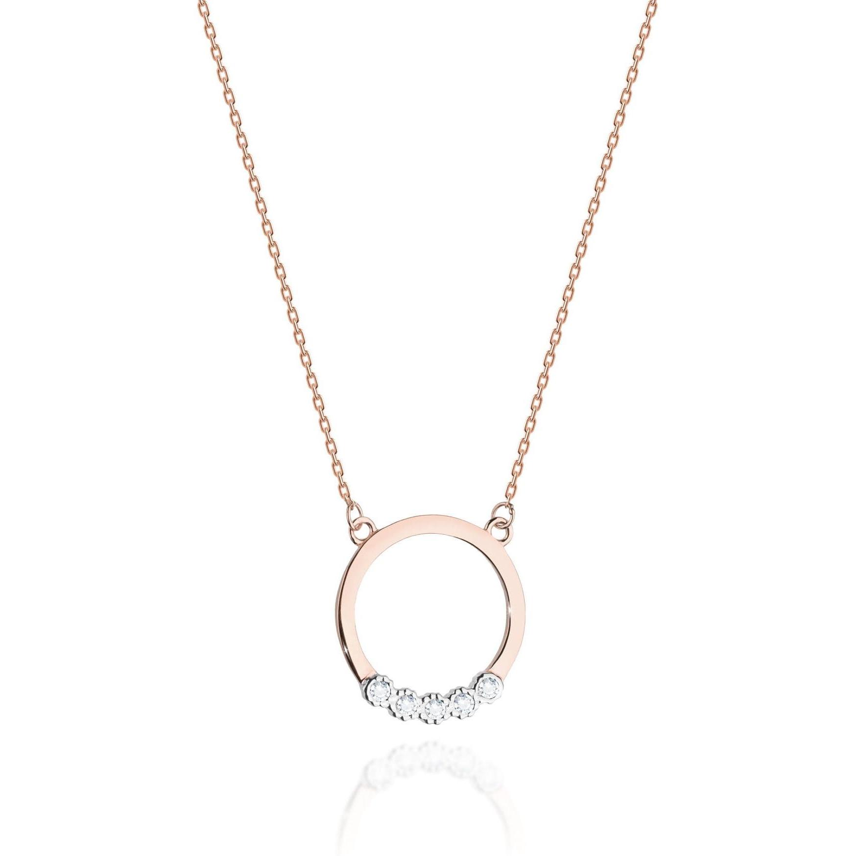 Naszyjnik z różowego złota próby 585 z diamentami Best Diamonds B0040-NA-AUR-DIW-02-00 