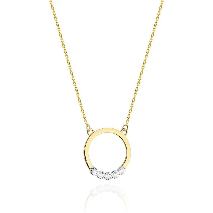 Złoty naszyjnik celebrytka z brylantami koło Best Diamonds B0040-NA-AUZ-DIW-02-00 