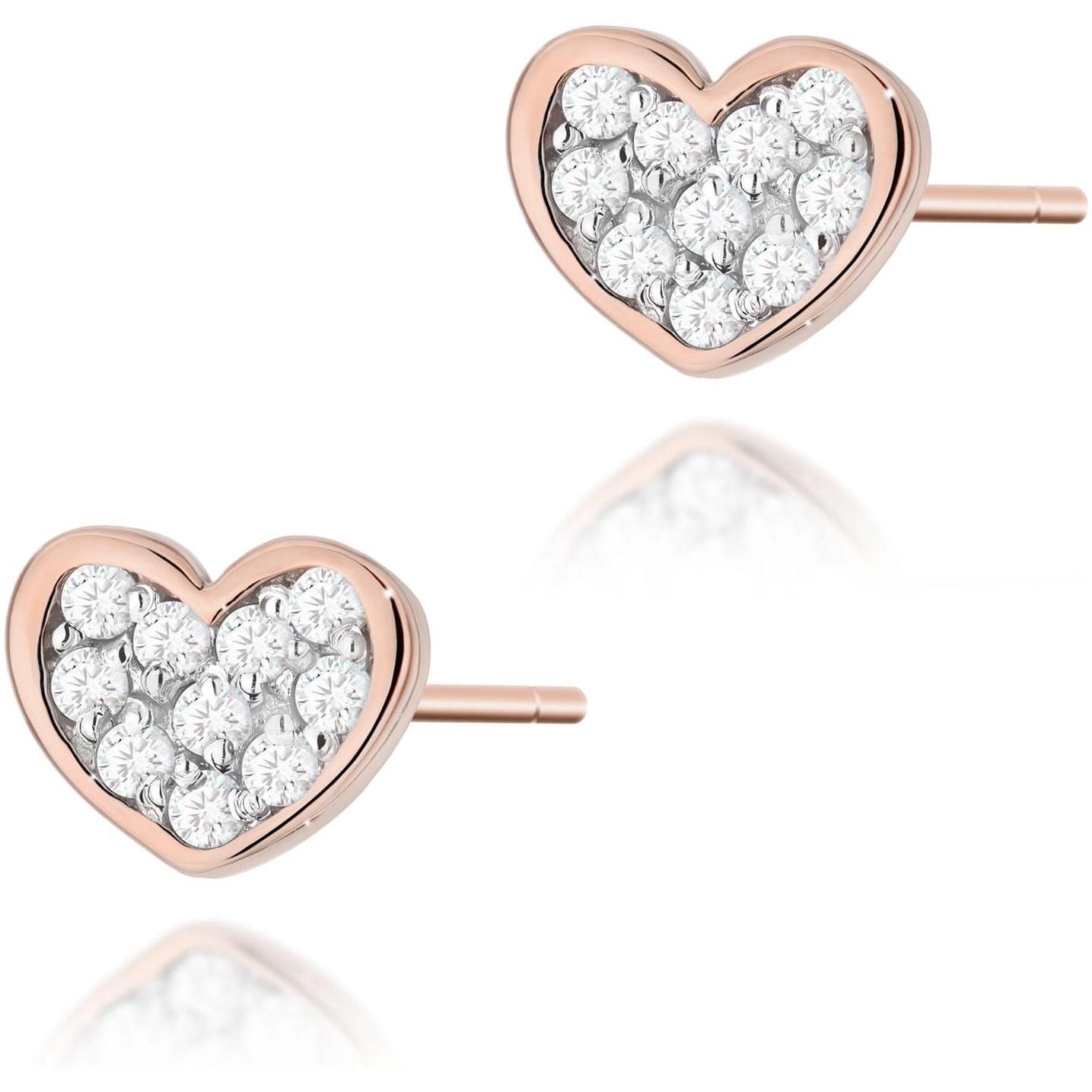 Kolczyki z różowego złota próby 585 z diamentami Best Diamonds B0042-KO-AUR-DIW-02-00 