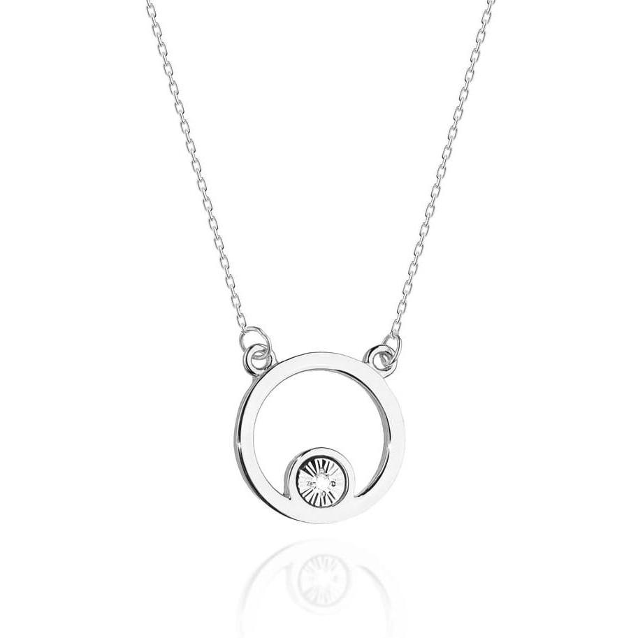 Naszyjnik celebrytka z białego złota koło z brylantem Best Diamonds B0044-NA-AUB-DIW-02-00 