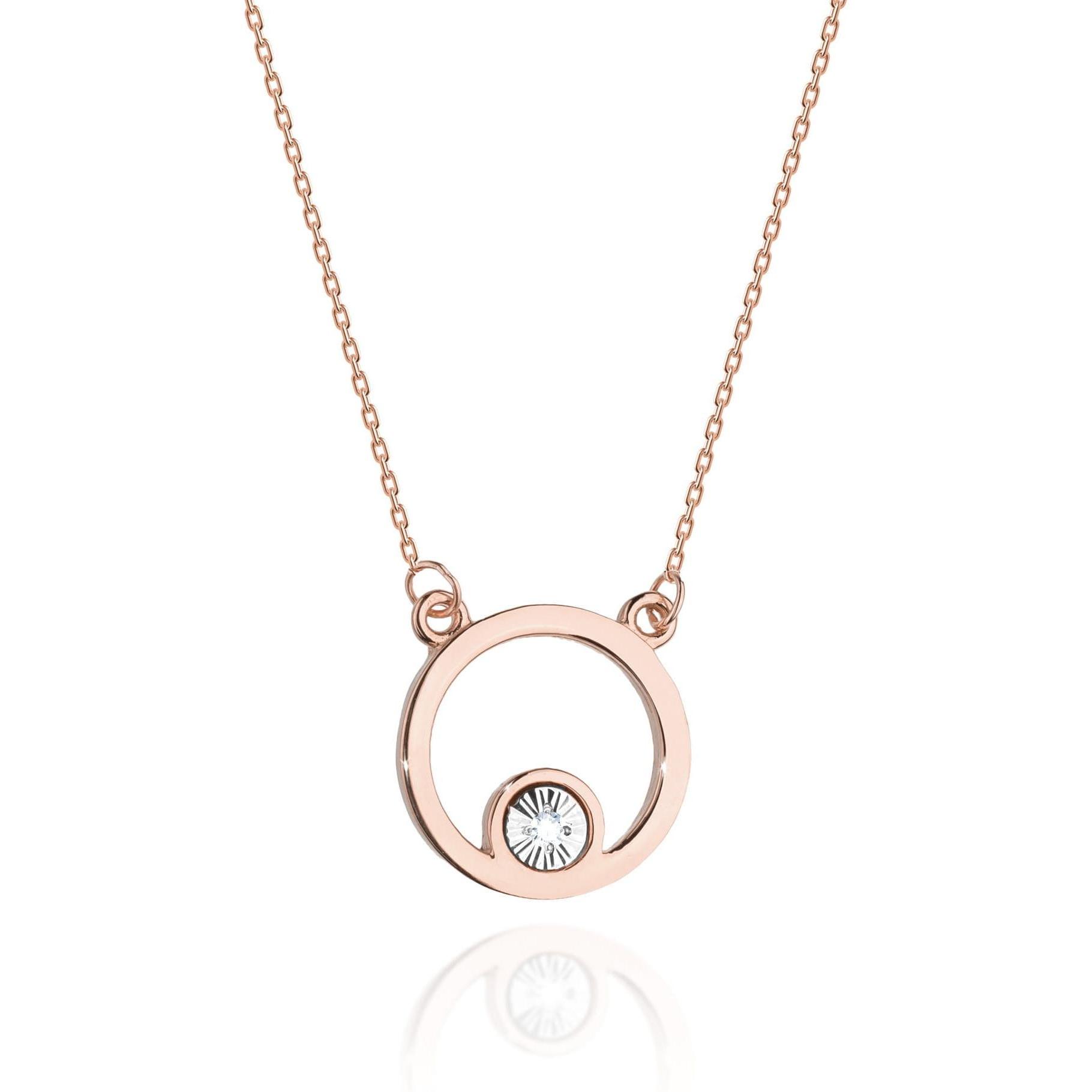 Naszyjnik z różowego złota próby 585 z diamentami Best Diamonds B0044-NA-AUR-DIW-02-00 