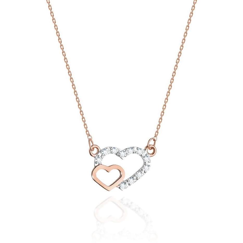 Naszyjnik z różowego złota z diamentami, próba 585 Best Diamonds B0046-NA-AUR-DIW-02-00 