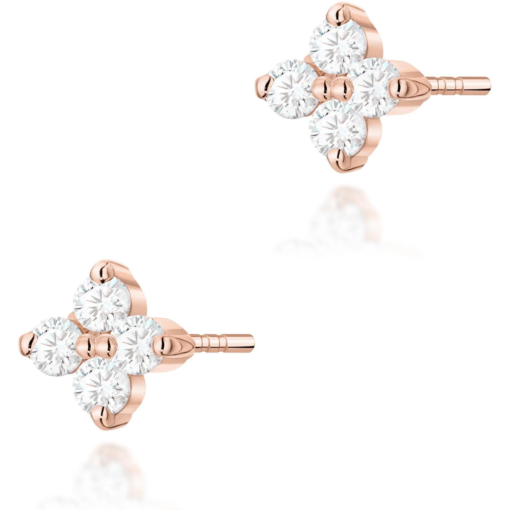 Kolczyki z różowego złota z diamentami, próba 585 Best Diamonds B0048-KO-AUR-DIW-02-00 