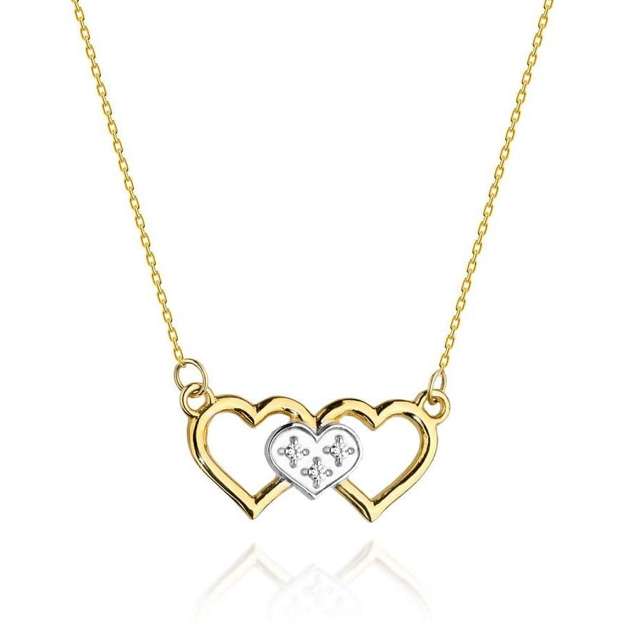 Złoty naszyjnik celebrytka z brylantami serca Best Diamonds B0048-NA-AUZ-DIW-02-00 