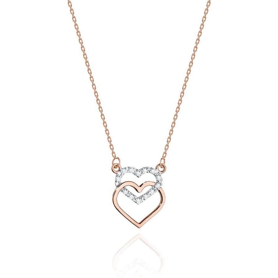 Naszyjnik z różowego złota z diamentami, próba 585 Best Diamonds B0050-NA-AUR-DIW-02-00 