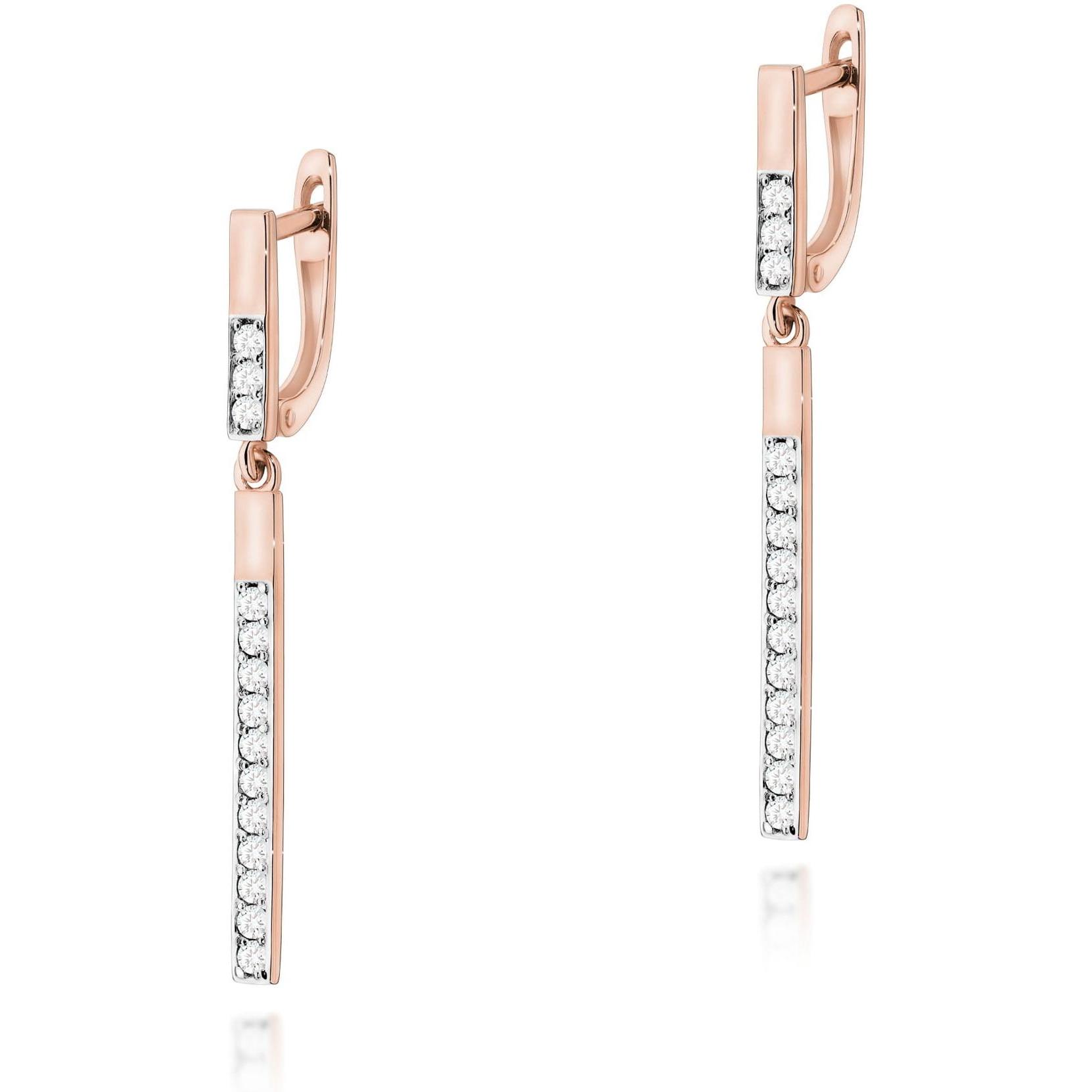 Kolczyki wiszące z różowego złota próby 585 z diamentami Best Diamonds B0054-KO-AUR-DIW-02-00 