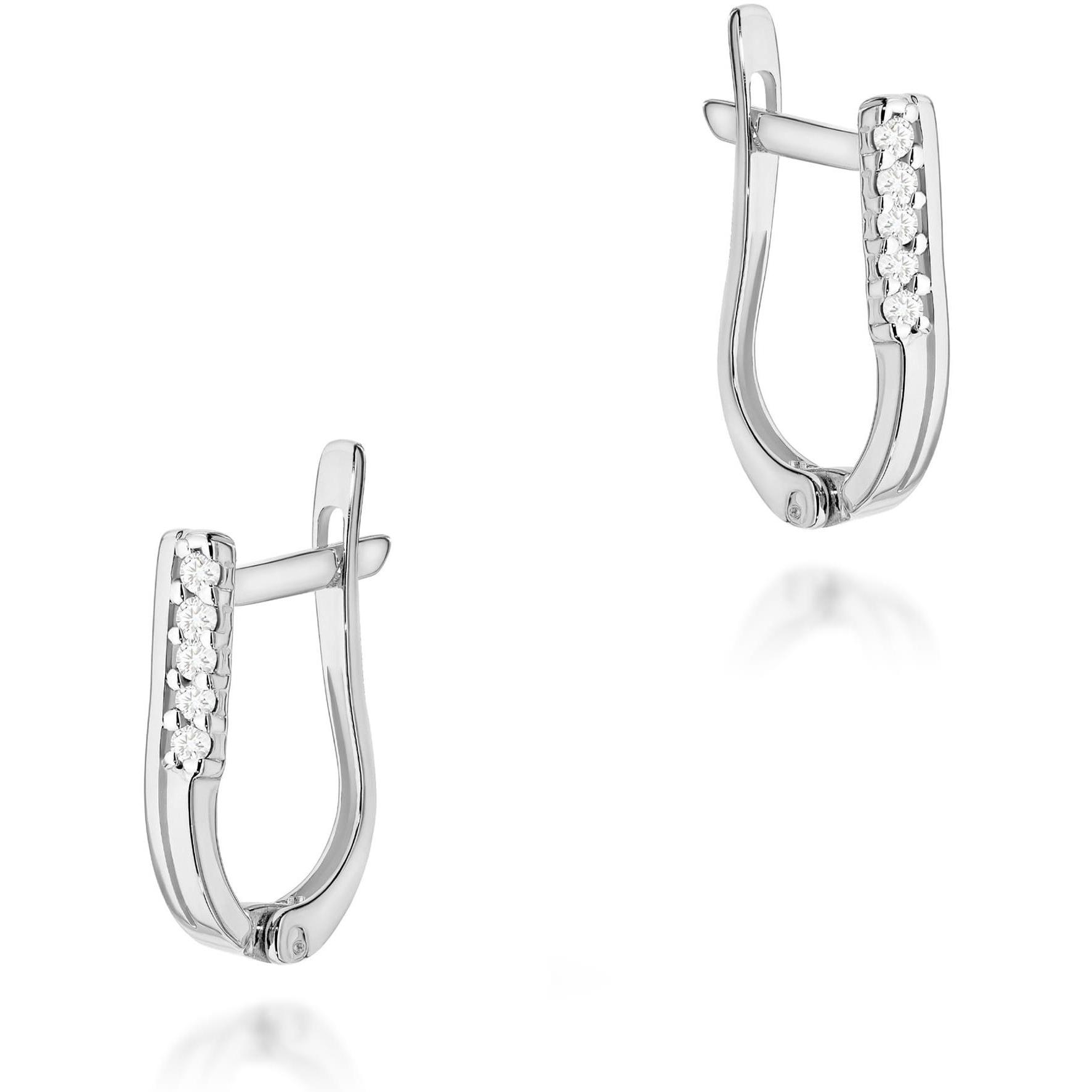 Kolczyki z białego złota klasyczne paski z brylantami 0,15 ct Best Diamonds B0056-KO-AUB-DIW-02-00 