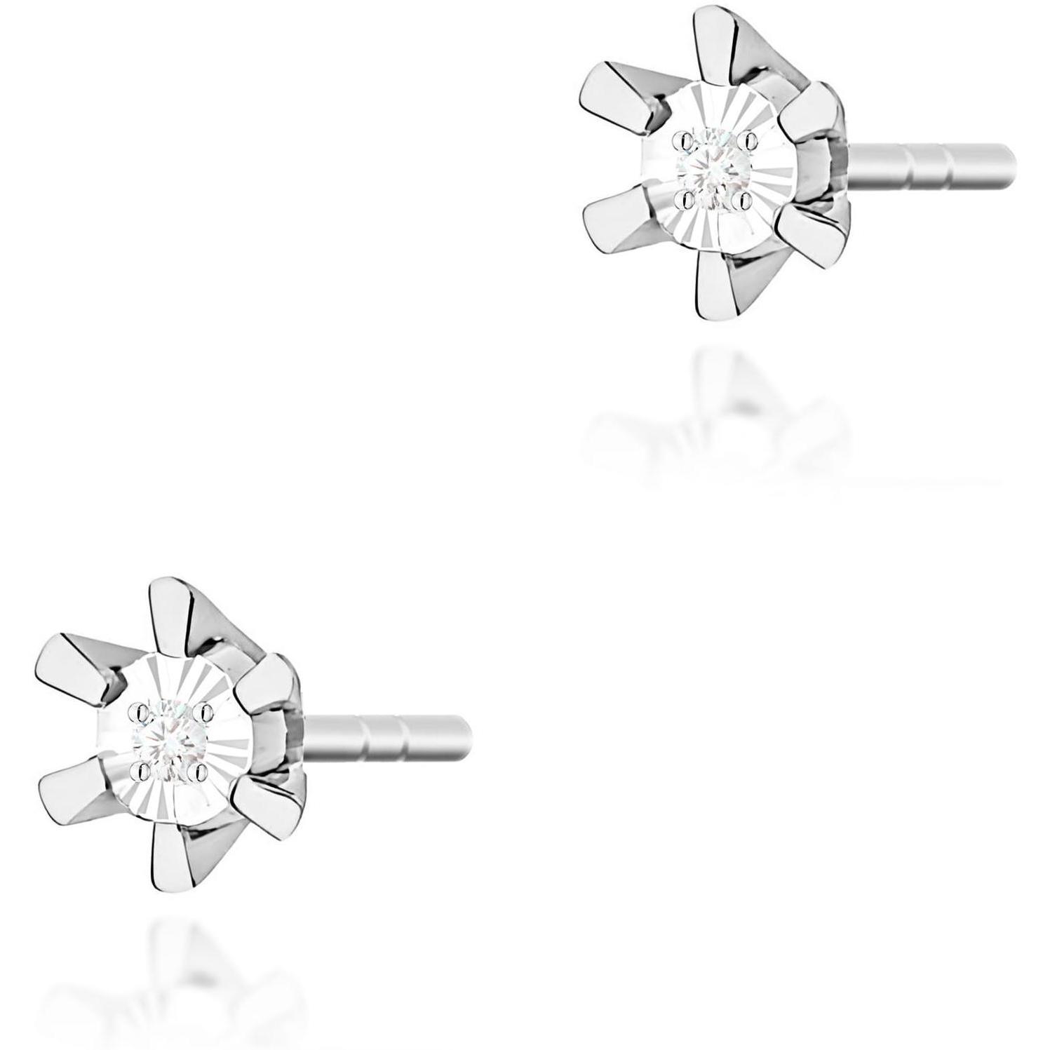 Kolczyki z białego złota próby 585 z diamentami Best Diamonds B0058-KO-AUB-DIW-04-OK 