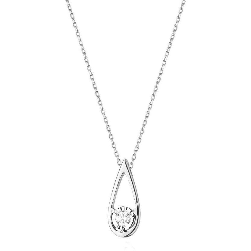 Naszyjnik celebrytka łezka z białego złota z brylantem Best Diamonds B0060-NA-AUB-DIW-02-00 