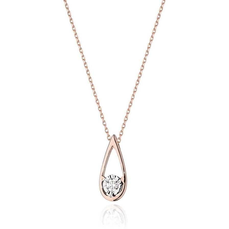 Naszyjnik z różowego złota próby 585 z diamentami Best Diamonds B0060-NA-AUR-DIW-02-00 