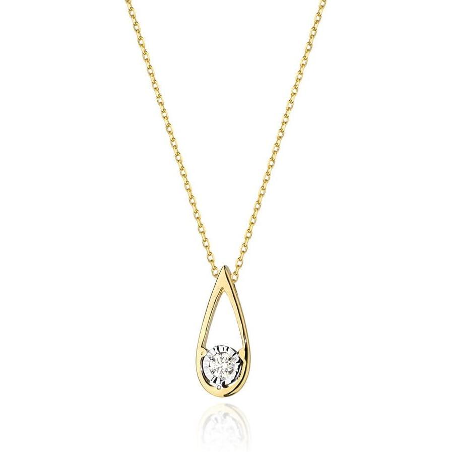 Naszyjnik celebrytka łezka z żółtego złota z brylantem Best Diamonds B0060-NA-AUZ-DIW-02-00 