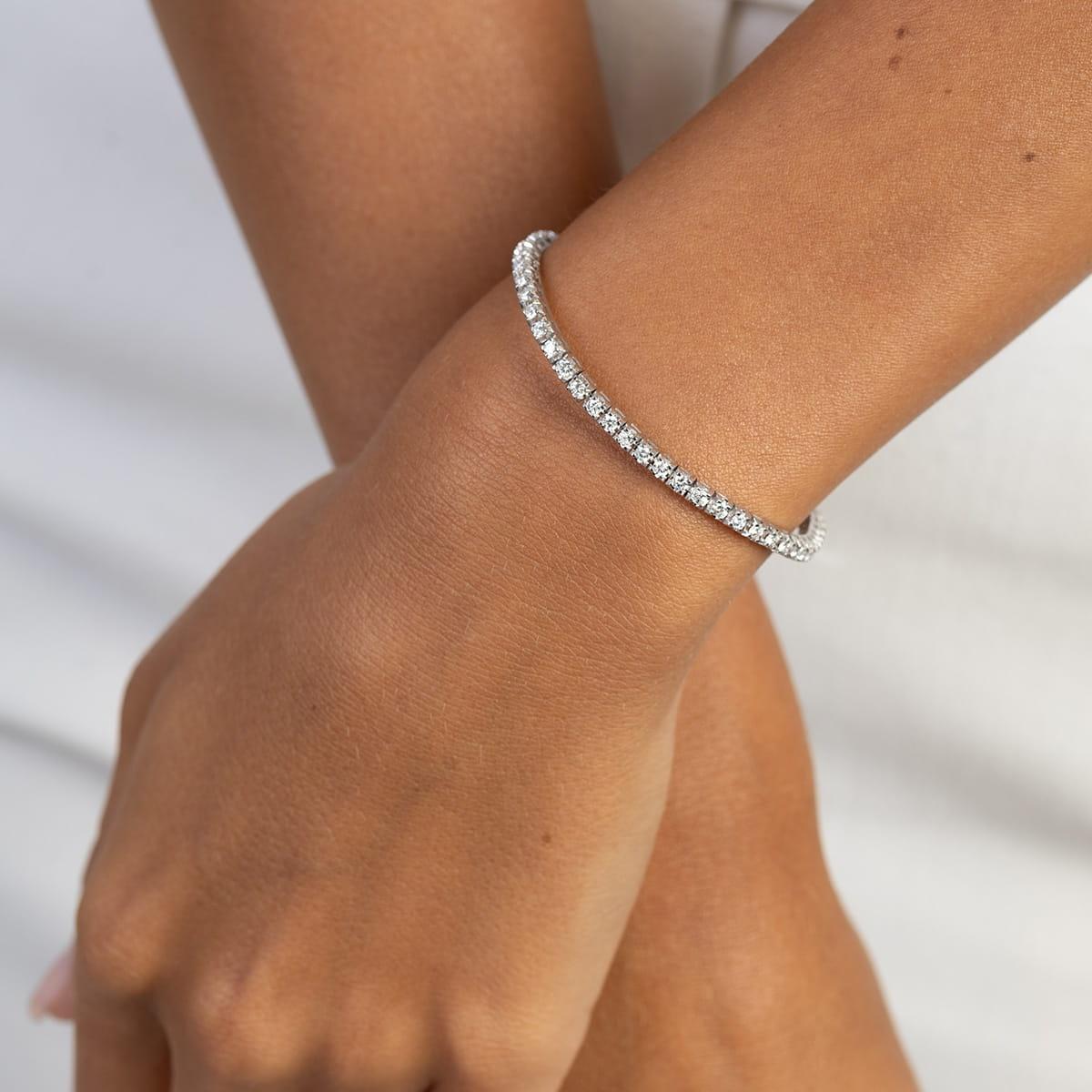 Bransoletka tenisowa z białego złota z diamentami laboratoryjnymi Best Diamonds B0062-BR-AUB-LDW-10-00 - hover