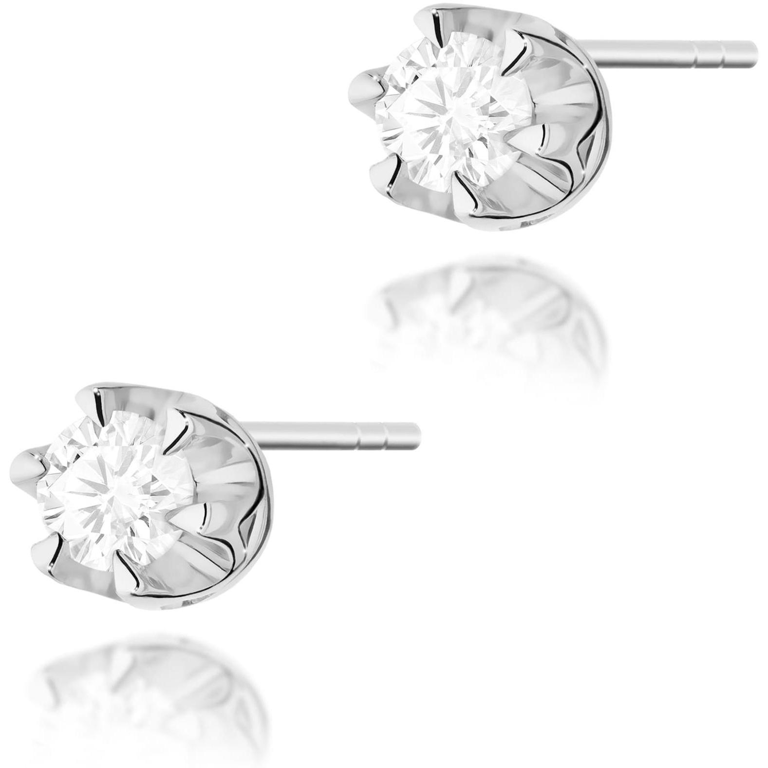Kolczyki z białego złota z diamentami, próba 585 Best Diamonds B0064-KO-AUB-DIW-02-OK 