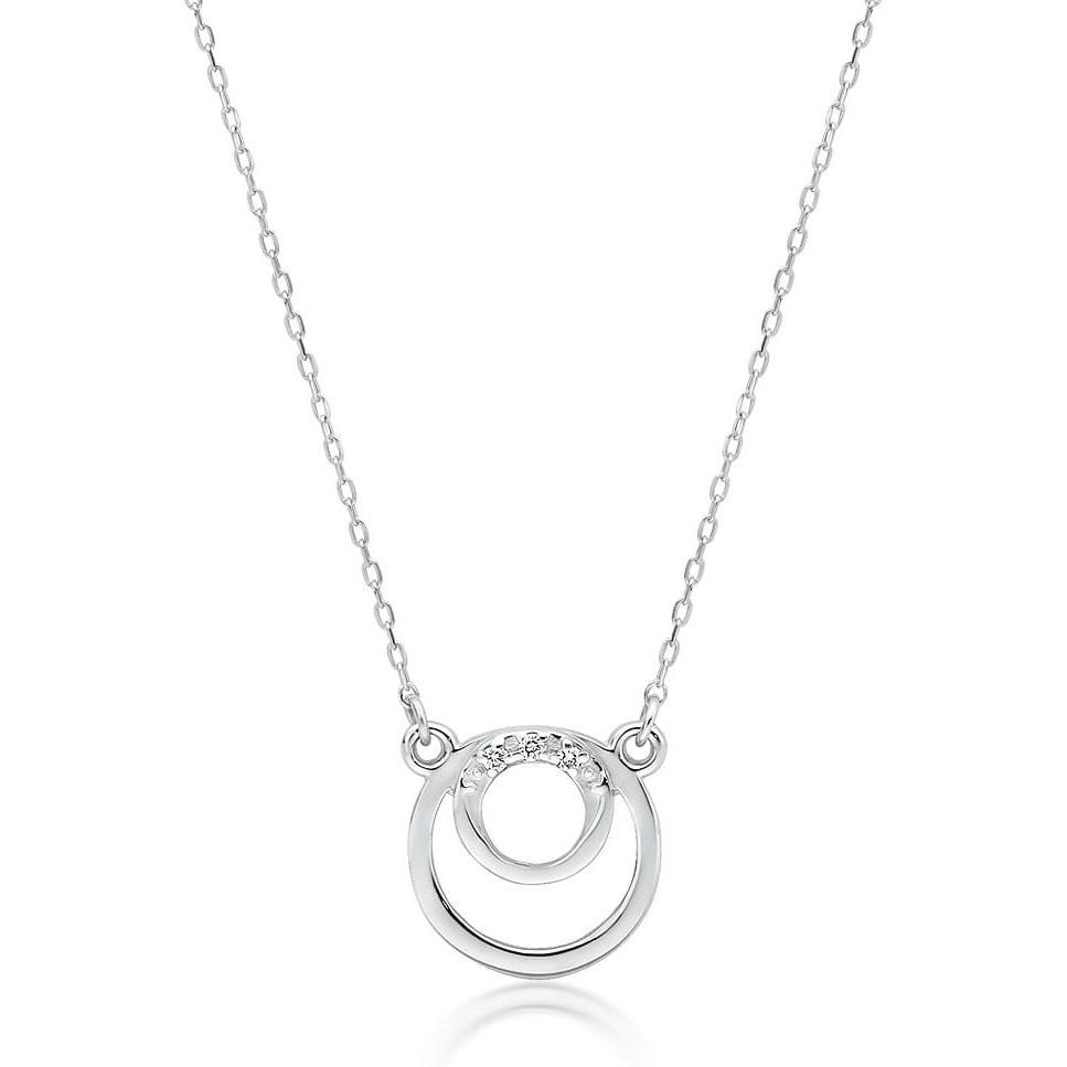 Naszyjnik z białego złota kółeczka z brylantami Best Diamonds B0066-NA-AUB-DIW-02-00 