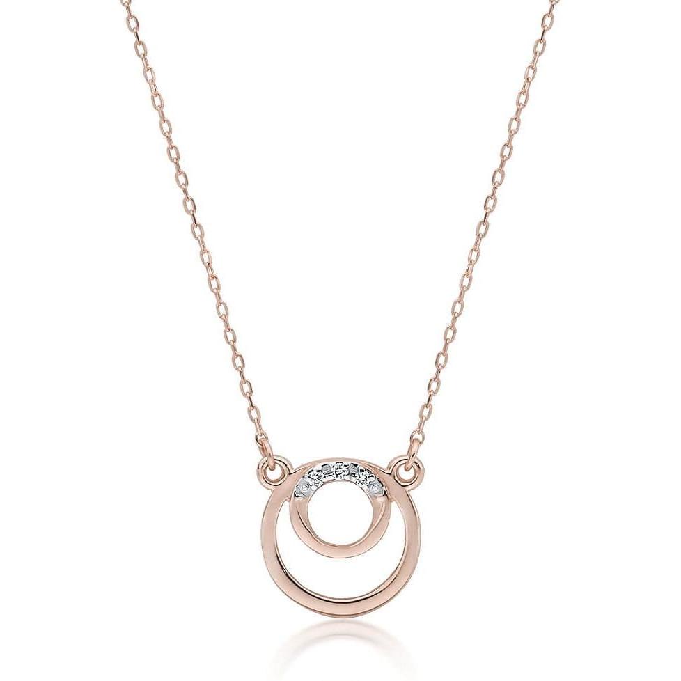 Naszyjnik z różowego złota z diamentami, próba 585 Best Diamonds B0066-NA-AUR-DIW-02-00 